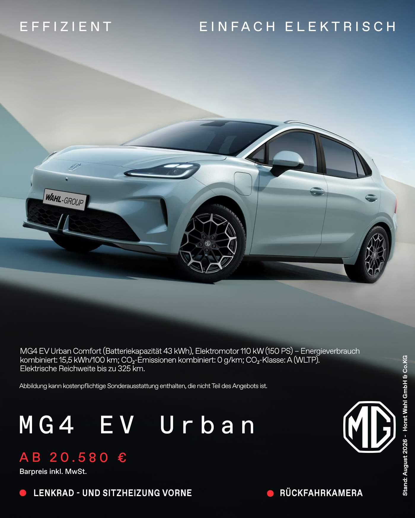 MG4 Urban Barpreisangebot bei der Wahl-Group